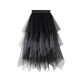 thumbnail image 2 of Caitzr Women Tutu Tulle Skirt Elastic High Waist Layered Skirt Contrast Color Mesh A-Line Midi Skirt, 2 of 6