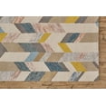 thumbnail image 3 of Binada Graphic Chevron Tufted Rug, Turquoise/Goldenrod, 8ft x 8ft Round, 3 of 7