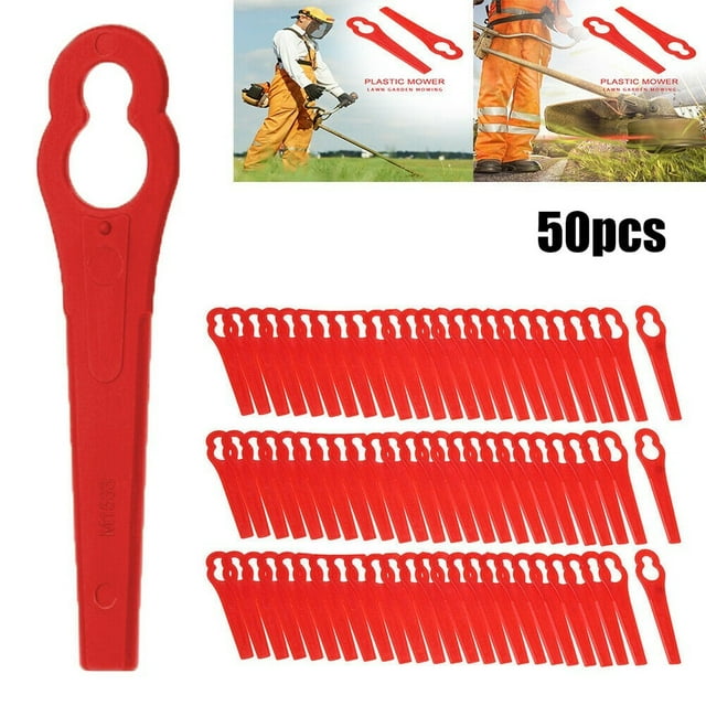 Allume 100 Pcs Lames en Plastique pour ALDI / Hofer Gardenline GLART 18 Li Tondeuse à Gazon Sans Fil Orange