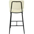 thumbnail image 6 of HighSound Bar Stools Set of 2, 24" Faux Leather Upholstered Counter Height Bar Chairs with Backrest, Sturdy Metal Frame Bar Stools for Home Dining Kitchen Island Bar,Beige Cream, 6 of 7