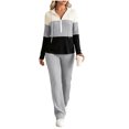 thumbnail image 2 of Bzdzmqm Women's 2 Piece Lounge Set V Neck Long Sleeve Hoodie with Wide Leg Pants Casual Solid Basic Tracksuit Cozy Zip Up Loungewear Fall Winter Outfit, Gray XL, 2 of 7