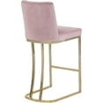 thumbnail image 4 of Home Square 2 Piece Upholstered Velvet Counter Stool Set with Metal Gold Legs for Bar, Kitchen, Dining Room, Living Room and Bistro Pub, in Pink, 4 of 4