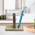 thumbnail image 3 of nu steel Trillium Toothbrush Holder in Pearl escent Mosaic & Wood GLA428-4H, 3 of 5