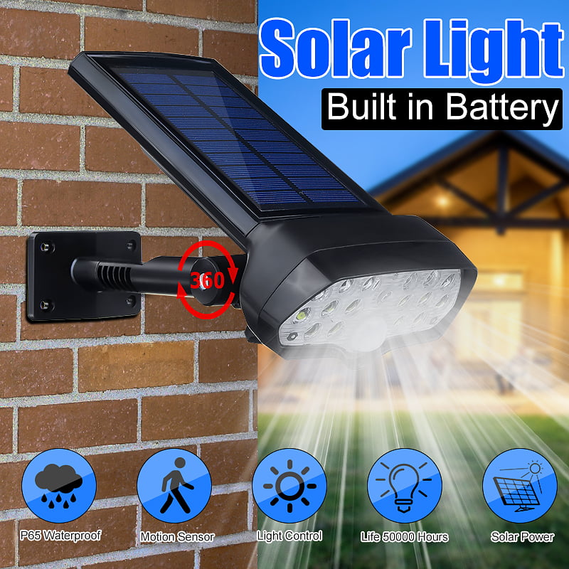 LED Solar Power PIR Motion Sensor Garden Street Lamp Outdoor Waterproof Light 