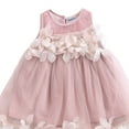 thumbnail image 3 of Baby Girl Flower Petal Dress Solid Color Tutu Tulle Dress 0-7Y Kids Children Summer Sundress Bridesmaid Party Princess Dresses, 3 of 3