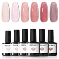 thumbnail image 1 of Set de esmaltes de uñas en gel Modelones Jelly 6 Colors Nude con lámpara, 1 of 9