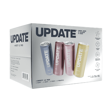 UPDATE Energy Drink, Caffeine Free, Zero Sugar, Variety 12-Pack, 12 fl oz, No Crash, Paraxanthine Powered