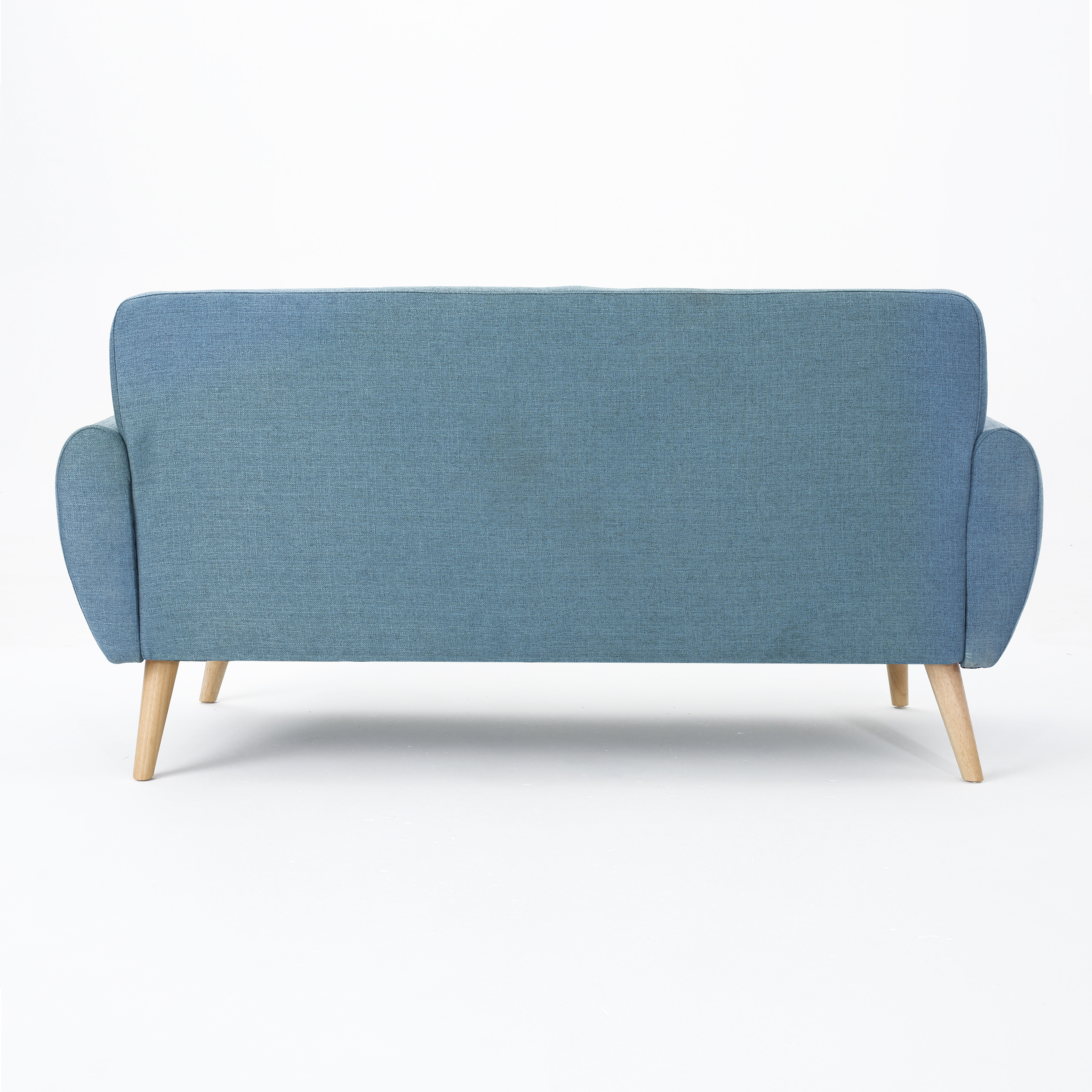 GDF Studio Alscot Mid Century Modern Fabric Tufted Oversized Loveseat, Blue and Natural - image 5 of 8