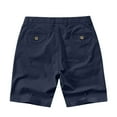thumbnail image 3 of HOOMEUMY Men's Summer Shorts Straight Fit Stretch Flat Front with Pockets Solid Khaki Gray Cotton Shorts for Beach Holiday Daily Wear Blue XXXXL, 3 of 3