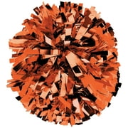 Chassé Metallic Cheerleading Poms - Shiny Metallic Cheer Pom with Baton Handle for Dance Sports Celebrations (Single, Orange)