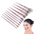 thumbnail image 1 of Makeup Brushes Set, Makeup Brushes Champaign Gold 10pcs Comfortable Hold Different Shapes Dense Brushes  For Daily Use For Eye Shadow, 1 of 8