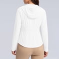 thumbnail image 6 of Hfnxid Sun Shirts for Women Lightweight UPF 50+ Long Sleeve Hoodies Quick Dry Full Zipper Blouses Outdoor Athletic Top White M, 6 of 8