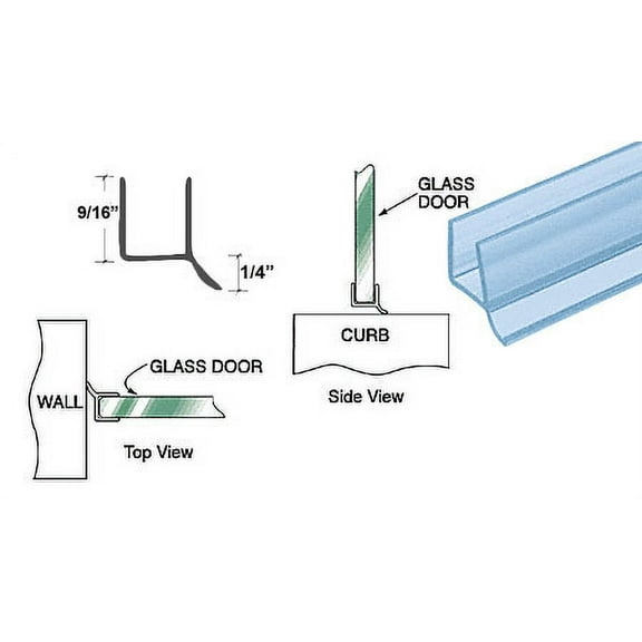 CRL Dual Durometer PVC Seal and Wipe for 1/2" Glass - 31 in long