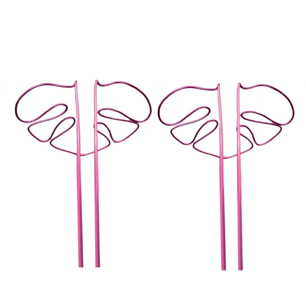 Billuyoard Cultivo de plantas nativas de 2 piezas con soportes de plantas de aluminio, columnas decorativas para jardín Jardín y Patio Rosa