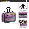 thumbnail image 4 of Travel Hanging Toiletry Bag with 4 Zipped Compartments Waterproof Makeup Accessories Spacious Cosmetic Bag Purple Trees Medium, 4 of 9