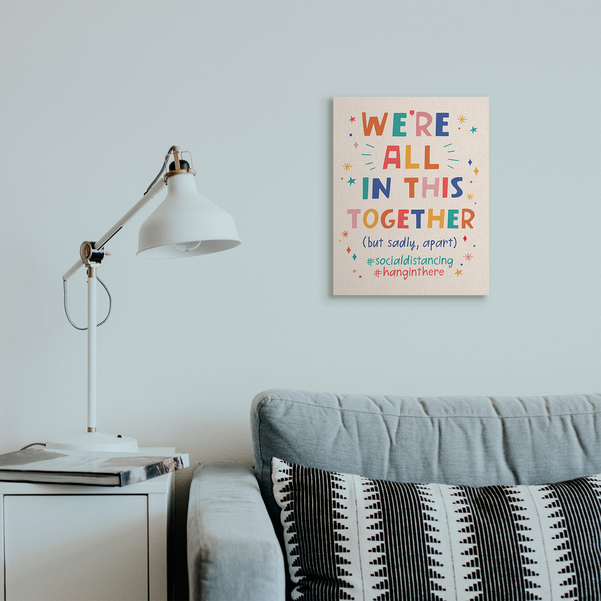 Stupell Industries All in Together But Apart Social Distancing Phrase Designed by Nina Seven