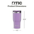 thumbnail image 5 of RTIC 30 oz Ceramic Lined Insulated Essential Tumbler, Leak-Resistant Lid, Lavender Glitter, 5 of 8
