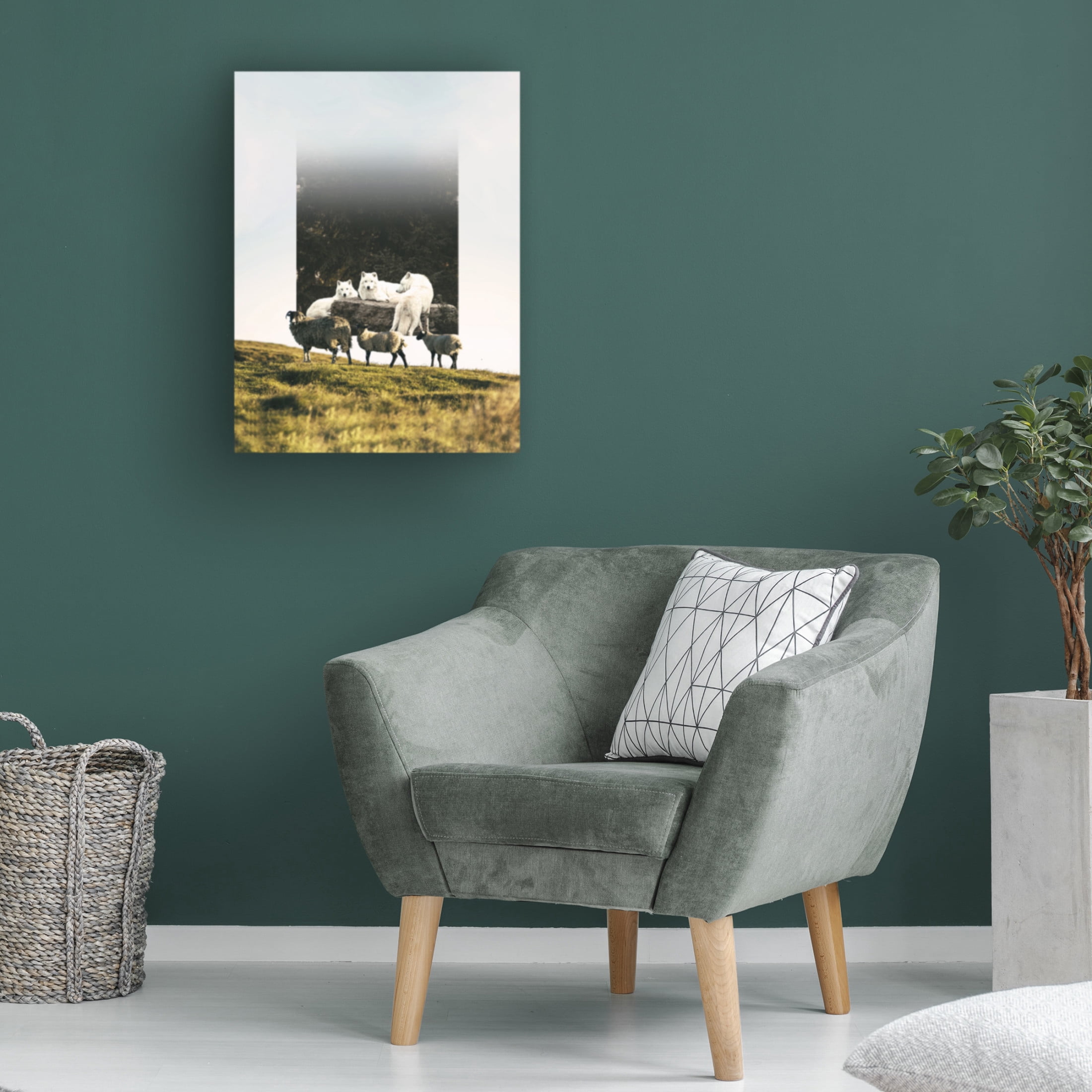 Trademark Fine Art Al Barizi Sheep Wolf Predator Canvas Wall Art