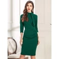 thumbnail image 6 of Miusol Women's Retro Half Collar Ruffle Style Cocktail Pencil Dress, 6 of 6