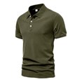 thumbnail image 5 of YOTMKGDO Polo Shirts for Men, Collared Men's New Lapel Sports Fashion Casual Solid Color d T Shirt Short Sleeve (Army Green, S), 5 of 8