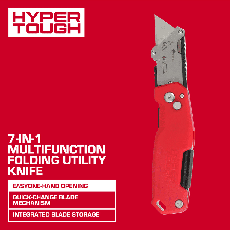 Hyper Tough 7-in-1 Multi-function Lockback Utility Knife - Walmart.com