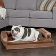 thumbnail image 6 of FurHaven Pet Products | Cooling Gel Memory Foam Orthopedic Plush & Velvet Comfy Couch Sofa-Style Pet Bed for Dogs & Cats, Almondine, Large, 6 of 13
