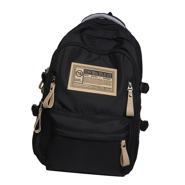 Mochila para mujer, bolsa de viaje, moda para actividades al aire libre, cuaderno con bolsillos laterales, mochila escolar, mochila para adolescentes , negro