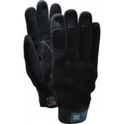 MSC Size XL (10) Amara Work Gloves For Mechanic's & Lifting, Uncoated, Hook & Loop Cuff, Full Fingered, Black, Paired