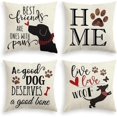 thumbnail image 1 of Pet Throw Pillow Covers, 18 x 18 Inch A Good Dog Deserves A Good Bone Pillows, 1 of 5