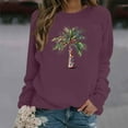 thumbnail image 2 of Enjoytime Christmas Sweatshirt for Women Fall Winter Printed Casual Sweatshirts Funny Xmas Pullover Long Sleeve Tops Purple XL, 2 of 4