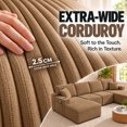 thumbnail image 5 of DTTRA 130" U-Shaped Boneless Modular Sectional Sofa with Double Chaise, 6 Seats, Corduroy, Brown, 5 of 8