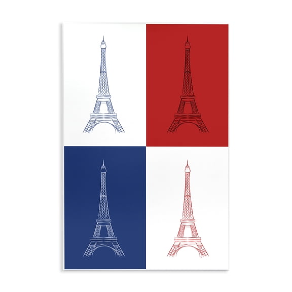 Stupell Industries Modern France Flag Eiffel Tower Wall Plaque Art, 10 x 15, by Martina Pavlova