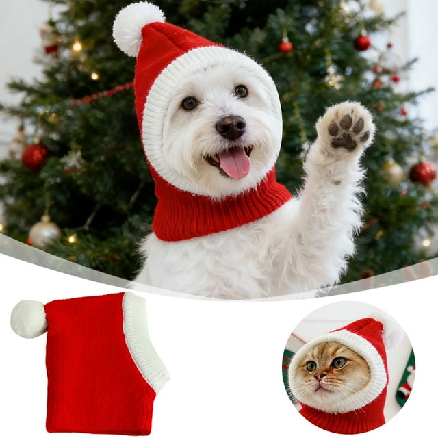 BotaniNest Winter Hat Knitted Woolen Yarn For Small And Medium Puppy Cats Warm And Cozy Festive Design Machine Washable Perfect For And Cold Weather