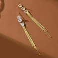 thumbnail image 4 of Sunyuer Zircon Heart Dangle Earrings Gold Tassel Earrings for Women 14K Gold Plated Hypoallergenic Trendy Jewelry Gift, 4 of 4