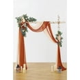 thumbnail image 2 of Wedding Arch Flowers with Drape Kit (Pack of 4) - 2pcs Artificial Flower Swag with 2pcs Draping Fabric for Wedding Ceremony Arbor and Reception Backdrop Decoration (Terracotta), 2 of 6
