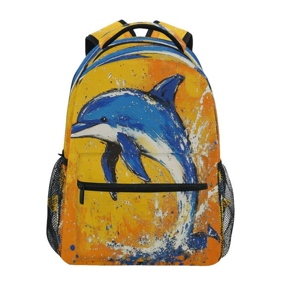 DIXRUYEE Backpack Schoolbag Dolphin Dance Pattern 15L/18L 2-SIZE