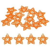 Uxcell 12-Pack Pentagram Wicker Rattan Balls 65mm/2.6 Inch Decorative Rattan Balls for Christmas Weddings Thanksgiving Orange