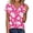 A194 Hot Pink, variant on Floral Blouses for Women V Neck Notch Neckline Short Sleeve Flowy Summer Top Casual Vacation Beach Shirt Lightweight T-Shirt S