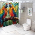thumbnail image 7 of Orinice Parrots Branch Leaves Bathroom Decor Set Colorful Luxurious Graphic Print Polyester Fabric Shower Curtain with Hooks 69x72, 7 of 7