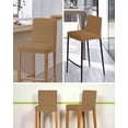 thumbnail image 5 of Vintage Rattan Bar Stool Covers Set of 2, Minimalist Abstract Wicker Texture Brown Stretch Washable Bar Chair Covers with Backs, Removable Pub Counter Height Chair Cover for Kitchen Dining Room Cafe, 5 of 7