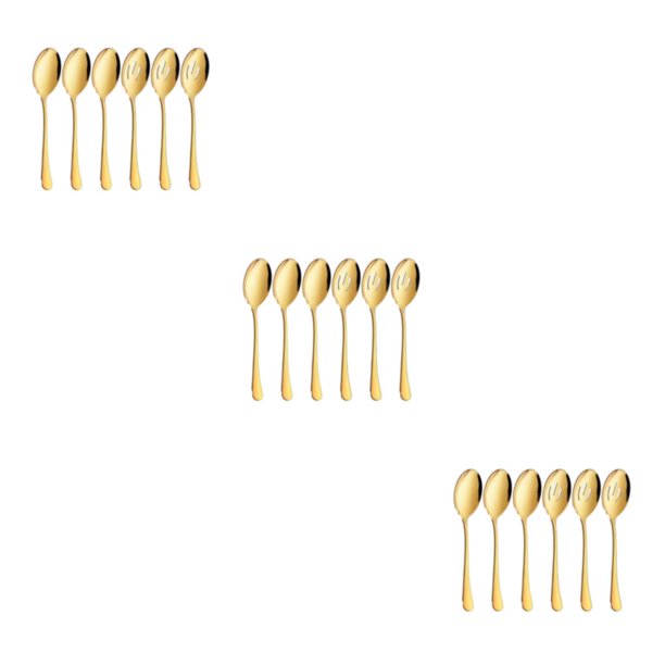 Cucharas de Acero Inoxidable Injueey 6 Piezas Doradas
