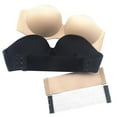 thumbnail image 1 of CNKOO Women Solid Color Invisible Seamless Strapless Underwired No Padding Bra Black Size D, 1 of 13