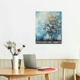 thumbnail image 2 of JRXY  Tree Wall Art Canvas Teal Landscape Painting Blue Forest Textured Picture Panoramic Abstract Nature Artwork Framed for Bathroom Living Room Bedroom Home Office Wall Decor 16x20 in, 2 of 4