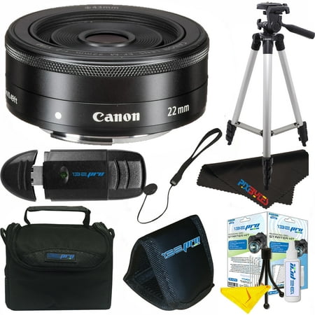 Canon EF-M 22mm f/2 STM Lens For EOS M Mirrorless Camera[EOS M10 EOS M100 EOS M200EOS M3 EOS M5 EOS M50 EOS M50 Mark II EOS M6 EOS M6 Mark II] +Pixi-Bytes Pro Bundle