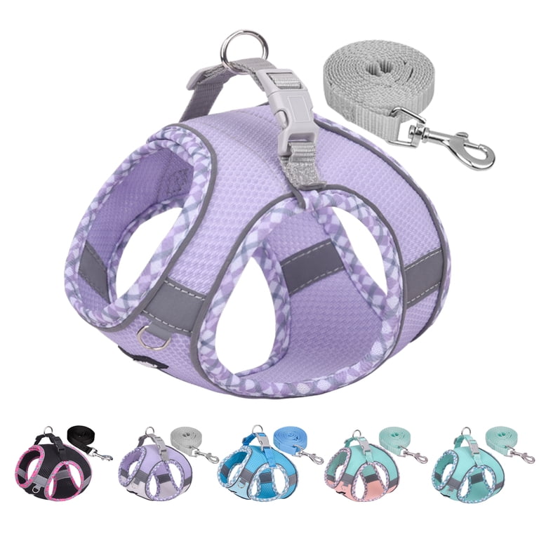AIITLE Adjustable Reflective Dog Harness, Purple XXS photo 8