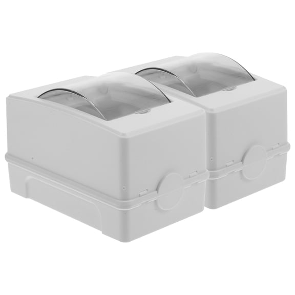 FRCOLOR 2pcs IP65 Waterproof Circuit Breaker Protection Boxes 2-3 Way Power Distribution Box with Transparent Cover Wall-Mounted Exposed Distribution Box Protective Case for Circuit Breakers