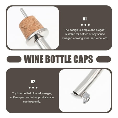 

6Pcs Household Wine Pourers Wooden Bottle Stoppers Creative Wine Pourers