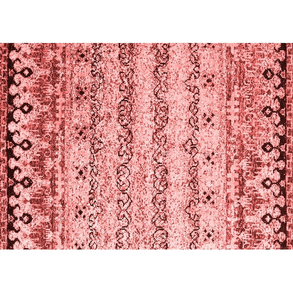 Ahgly Company Indoor Rectangle Abstract Red Contemporary Area Rugs, 7' x 10'