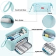 thumbnail image 2 of Rirool Large Capacity Pencil Case, Wide Opening Pencil Pouch with Clear Window, Zipper Pen Bag for School Supplies, Teen Girls Boys, Blue, 2 of 7