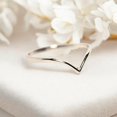 thumbnail image 2 of STERLING MINIMALIST 14K Solid Gold Dainty Women's Ring V Shaped Ring Curved Stackable Jewelry Simple Plain Statement Ring comfort Fit, 2 of 5
